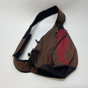 Y2K Reebok RBK Sling Bag Crossbody Gorpcore Brown / Red Tech Utility Bag 2000's
